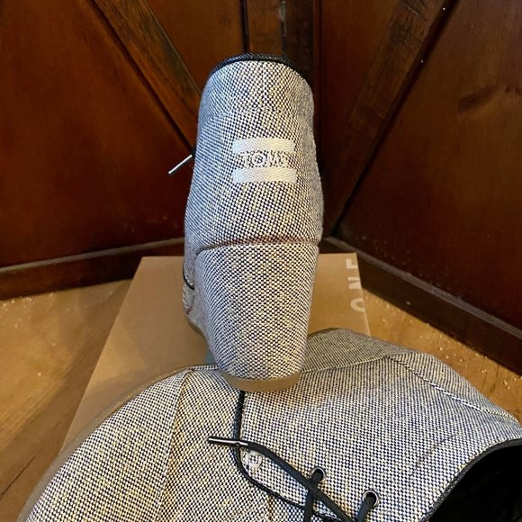 Toms Desert Wedge Metallic Linen Bootie Size 10 - Picture 4 of 10